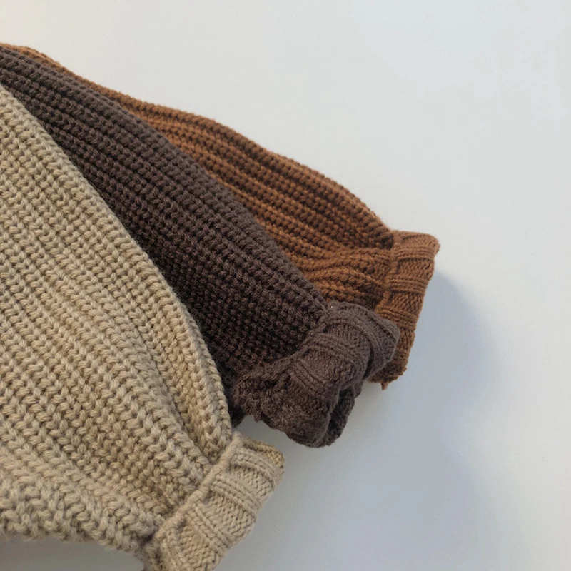 Estilo coreano do bebê meninas meninos tricô pulôver sem mangas outono inverno crianças cor sólida pullovers bebê meninas meninos roupas