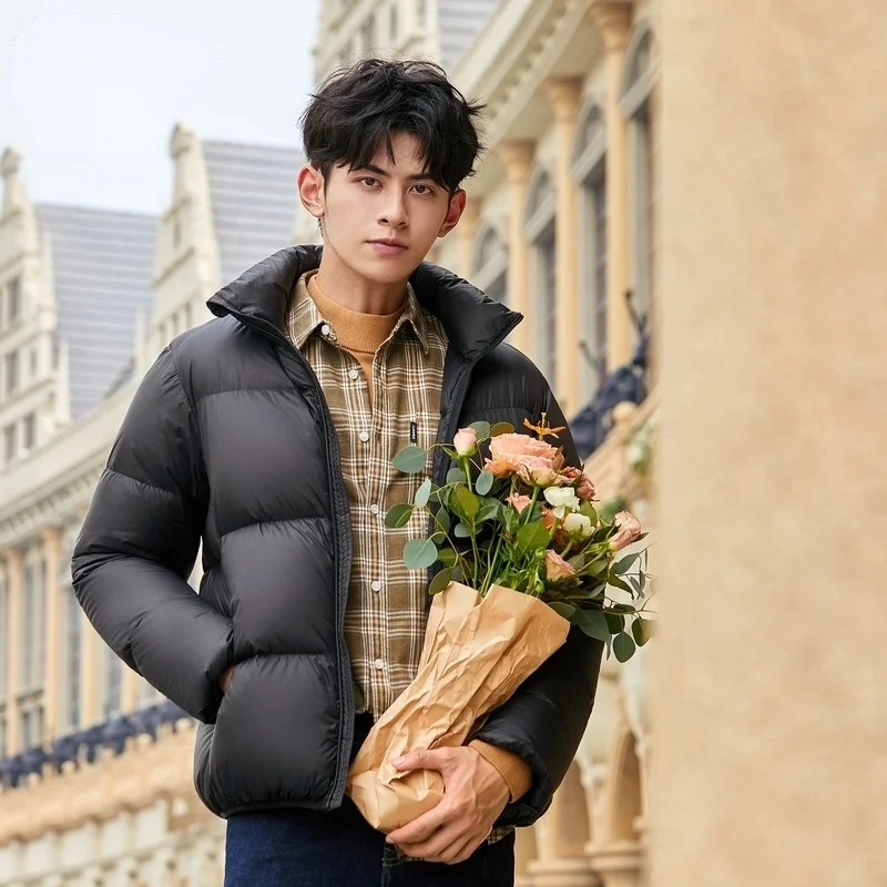 Brand Down Jacket Men Casual Fashion Winter Jacket For Men Hooded Windbreaker White Duck Down Coat Male Waterproof Clothes