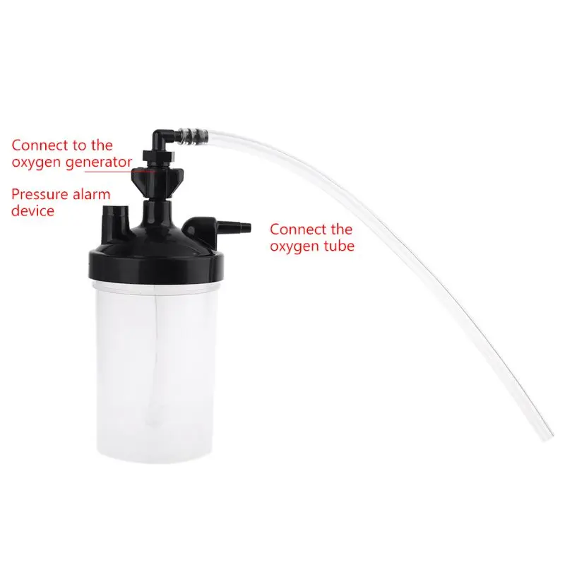 Oxygen Bubbler Bottle - Humidity Humidifier Water Bottle and Tubing Connector Elbow 12\