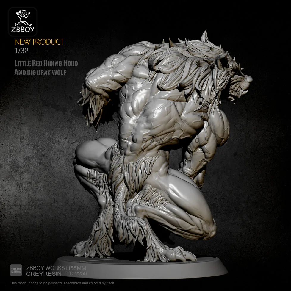 Kits de figurines reissa, modèle petit chaperon rouge et le gardien du loup géant, 1/24