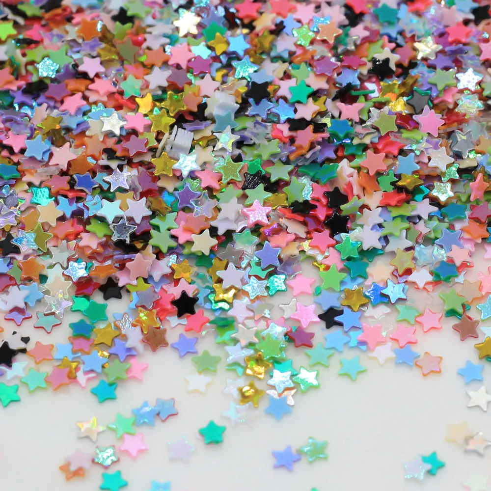 Transparent Glittering 3mm Mix Star Loose Sequins Paillettes For Nail Manicure