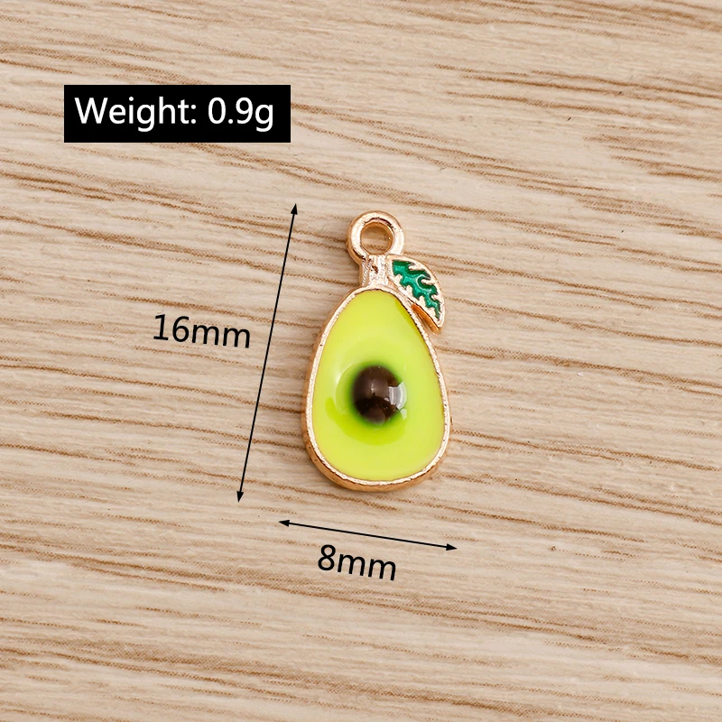 10 teile/los Nette Emaille Charms für Ohrringe Anhänger Halskette Obst Erdbeere Wassermelone Ananas Charms DIY Armband Schmuck – Detail 33