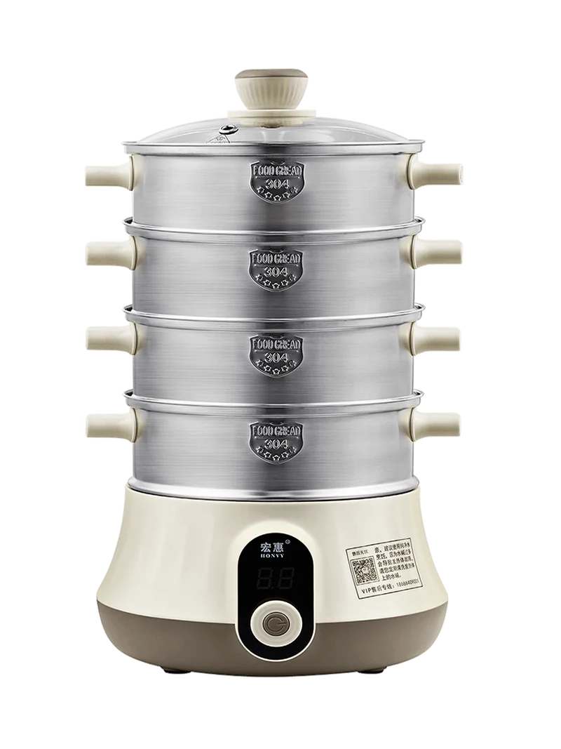 Quick steam boiler electric steamer Small multi-function household   A1 with three layers of stainless steel