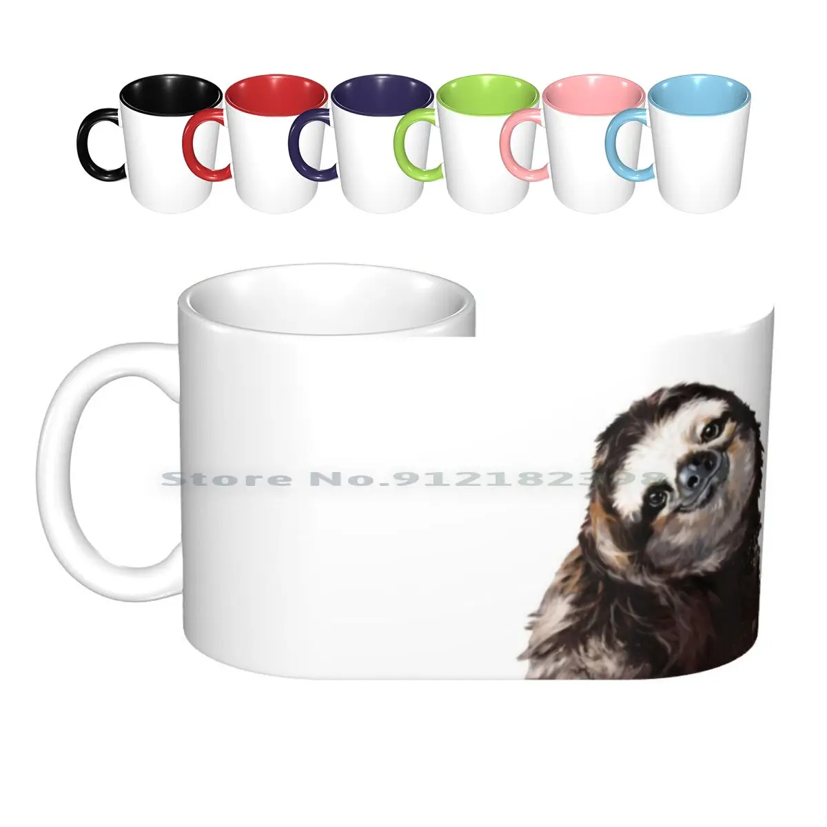 Sloth Ceramic Mugs Coffee Cups Milk Tea Mug Animals Pet Cute Sloth Wild Nature Fauna Creature Creative Trending Vintage Gift