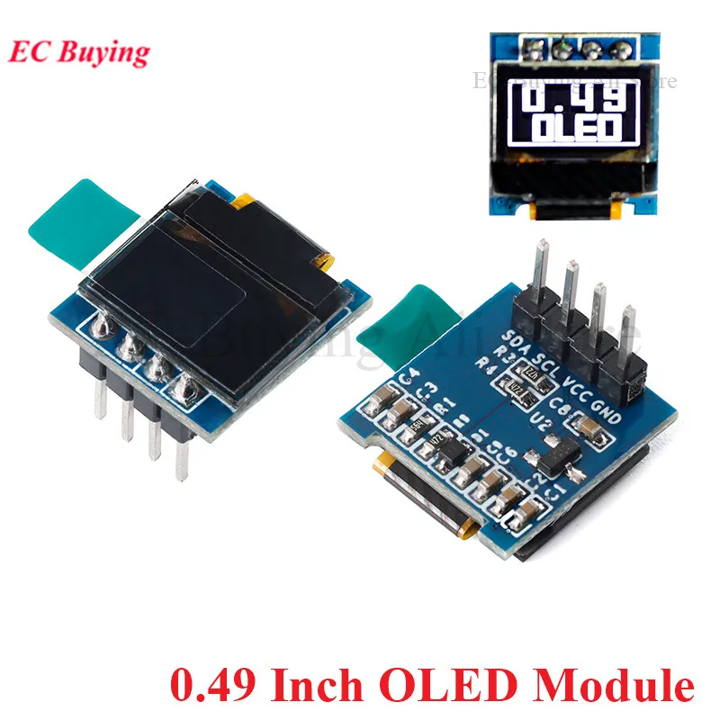 0,49-calowy wyświetlacz OLED moduł LCD biały 0,49-calowy ekran 64x32 interfejs I2C IIC SSD1306 sterownik dla Arduino AVR STM32