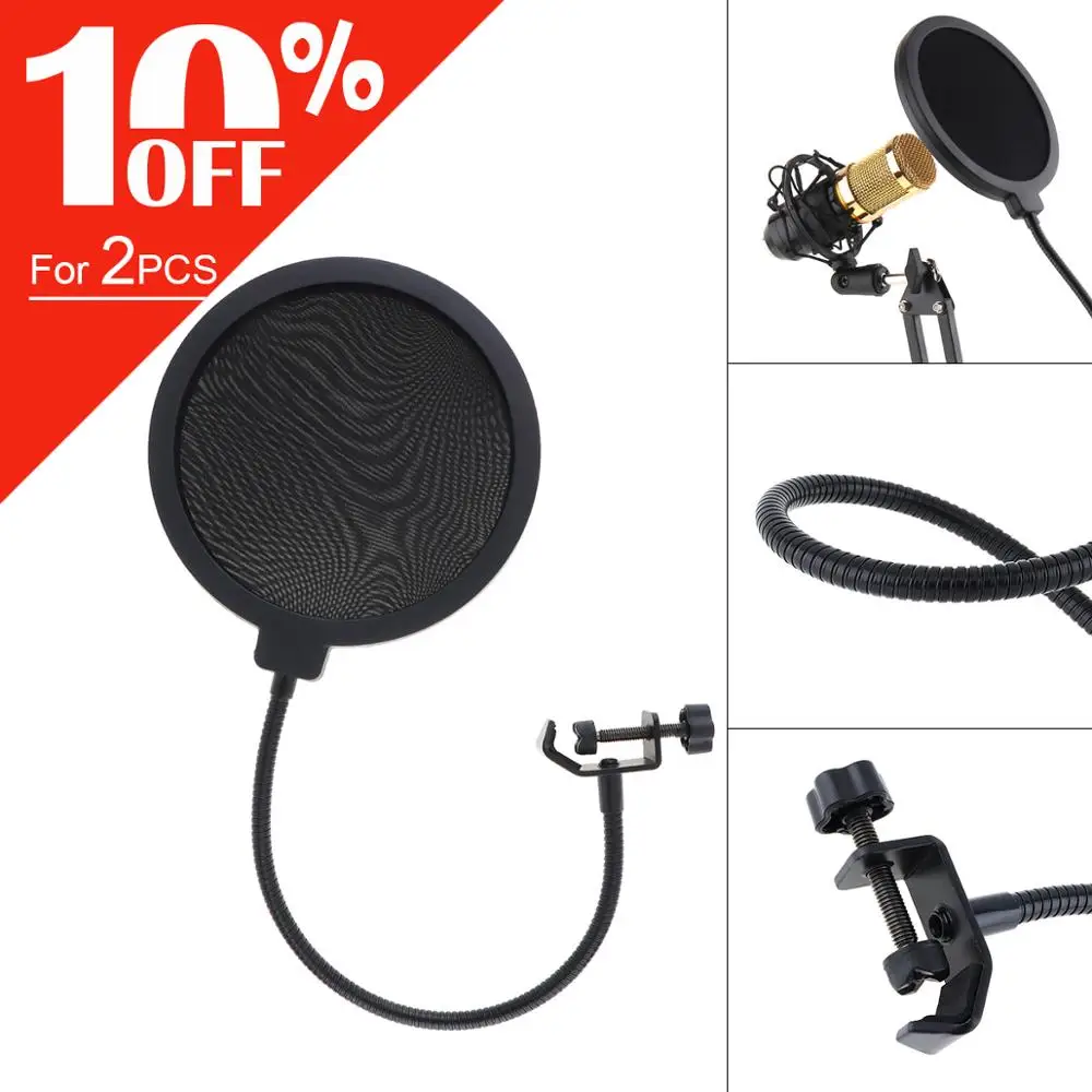

Double Layer Studio Microphone Pop Filter 100/155MM Flexible Wind Screen Mask Mic Pop Filter Shield поп фильтр Mic Accessories