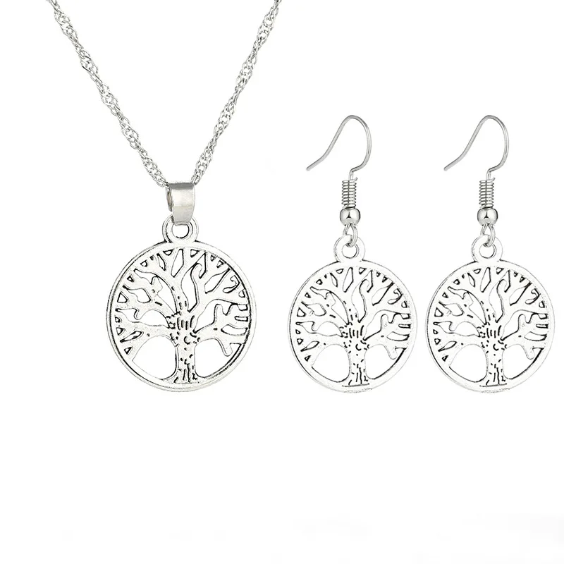 Image 3: QianBei – ensemble de bijoux de noël en cristal coloré pour femmes, pendentif arbre de vie, fête, Lots de cadeaux