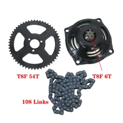 Mini Moto 47cc 49cc Drive System 25H138 links T8F108 links loops Chain with Gear Box And Rear Sprocket Fit Mini Moto Pocket Bike