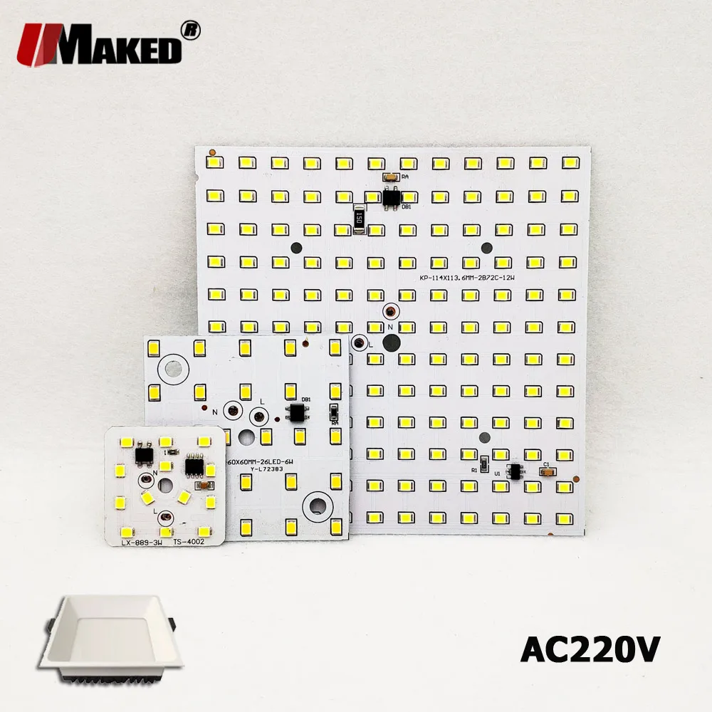 modulo de led pcb tamanhos ac220v 3w 6w 12w led placa de aluminio branco quente smd2835 driver ic inteligente para lampadas holofotes diy 01