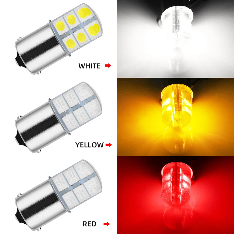 1157/1156 P21/5W Bay15d S25 LED 12SMD 12V 1W Strobe Flash Red/White Silica gel Automobile Car Brake Light Stop Parking DRL Lamp