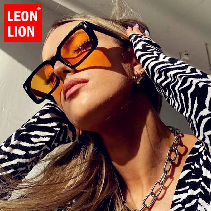 LeonLion 2023 Square Womens Sunglasses Retro Brand Designer Glasses For Women/Men Luxury Eyewear Women Shades UV400 Gafas De Sol