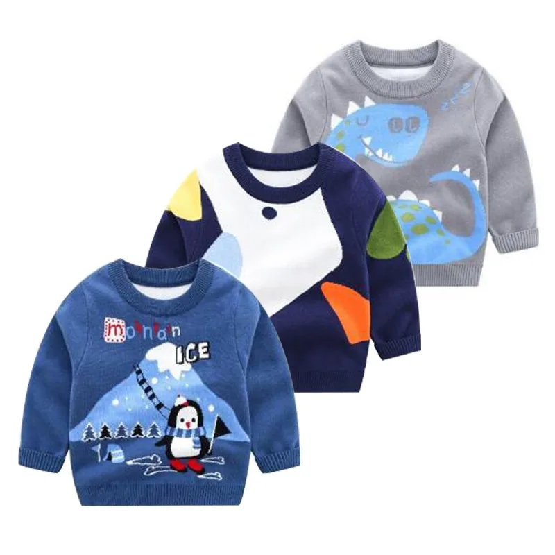 Children Clothes Winter New Warm Knitted Sweater For Kids Boys Girls Long Sleeve Cartoon Pullover Tops Casual Outwear 2-6yrs