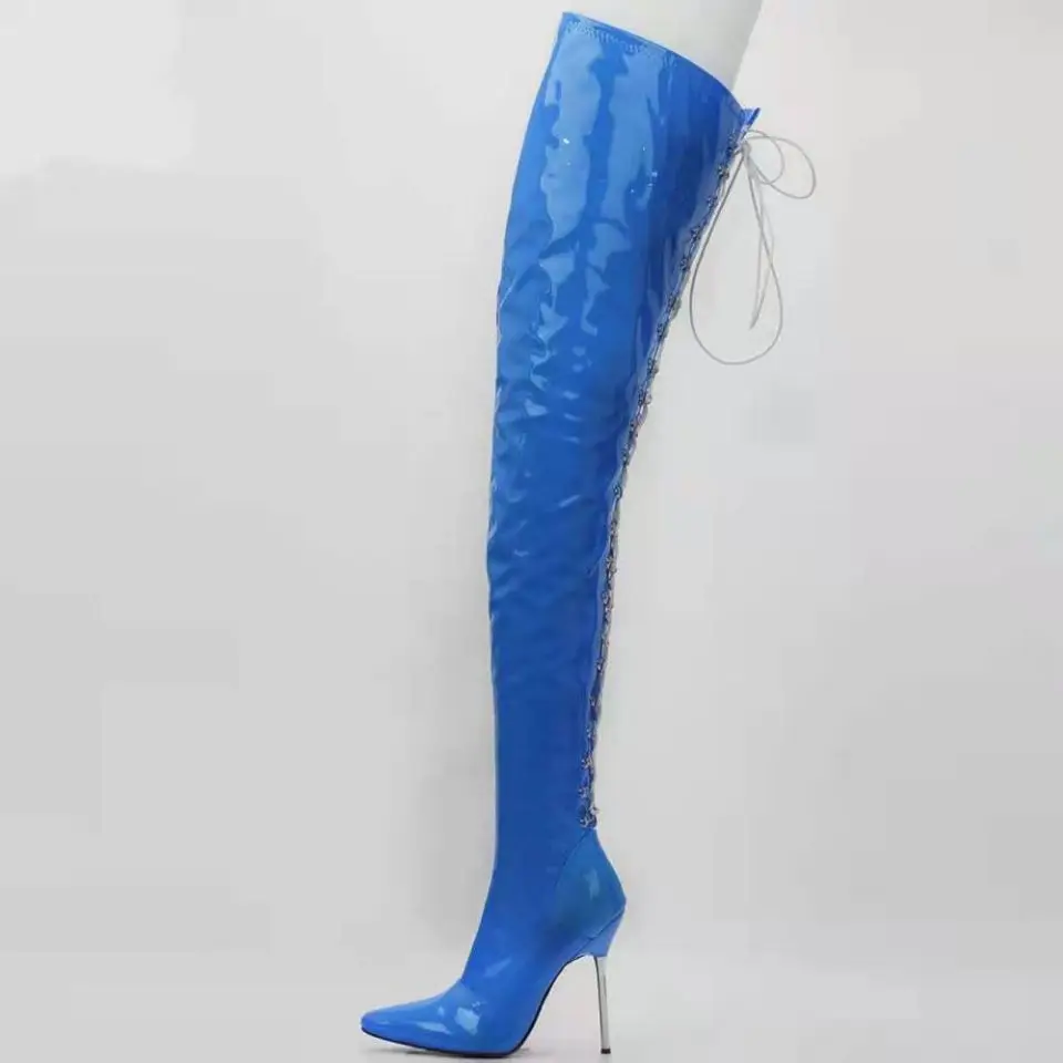 4.72in High Height Sex Boots Party Boots Pointed Toe Stiletto Heel Over-The-Knee Boots  US Size 6-13 No.756