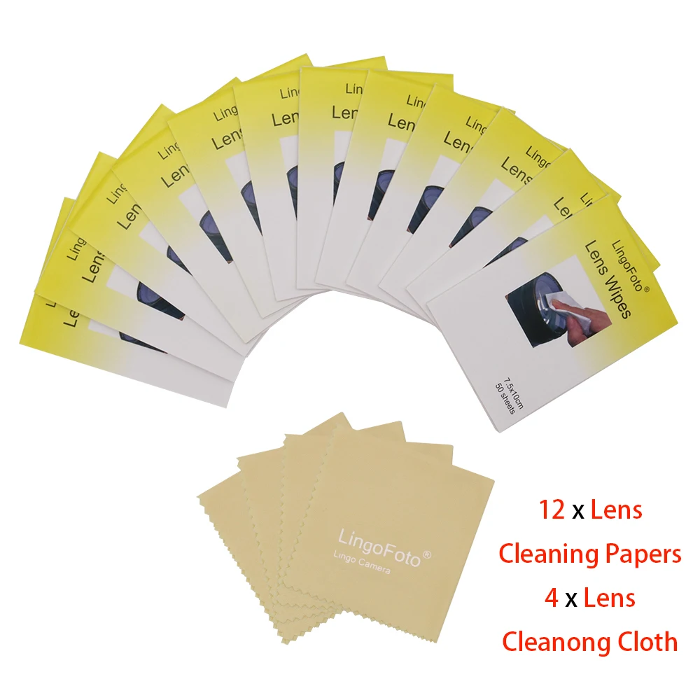 Lens Cleaning Kit ,12 x Booklet (7.5x10cm, 50sheets/booklet) of Lens Cleaning Paper Tissues + 4 x Lens Cleaning Cloth