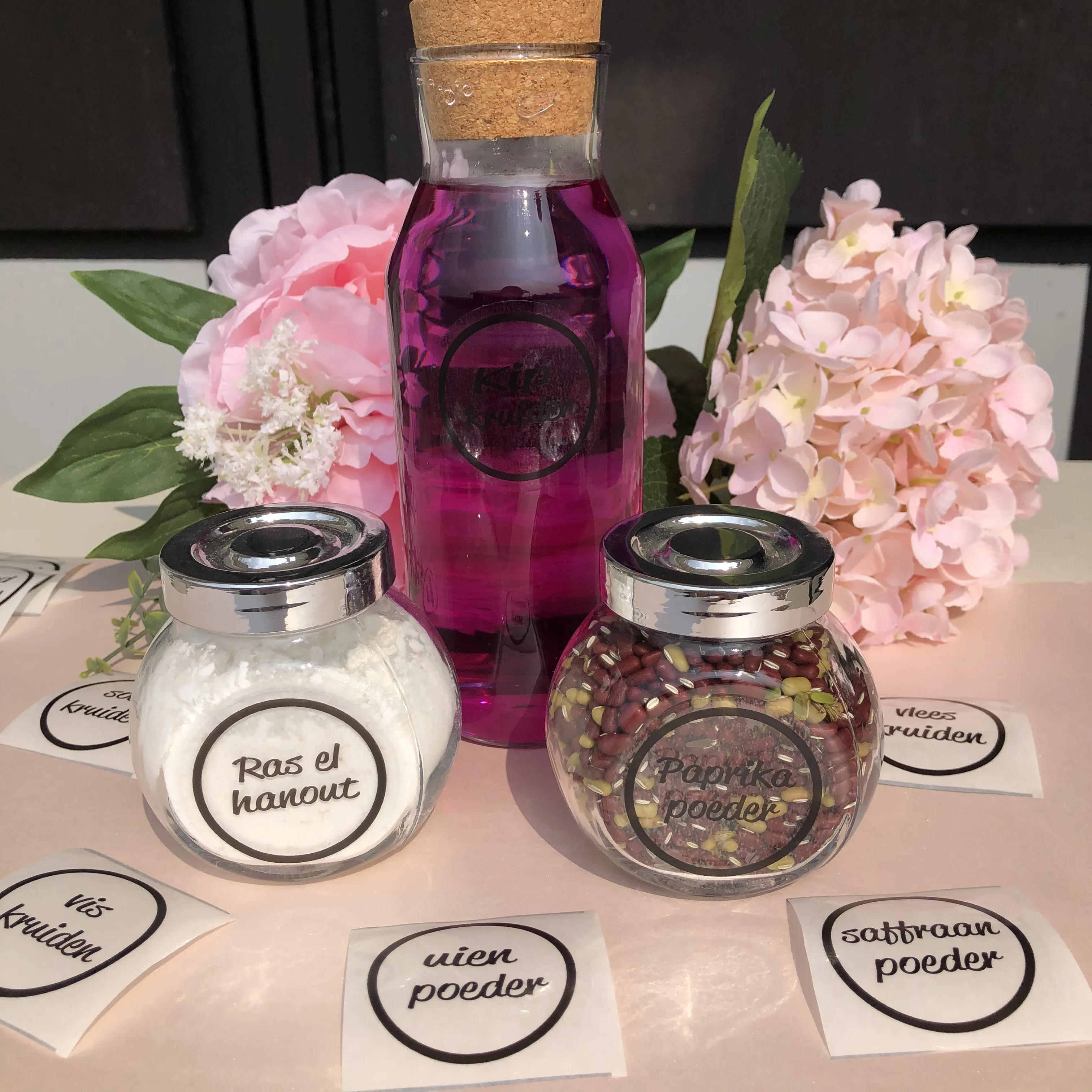 Custom Farmhouse Calligraphy Seasoning Spice Jar Container Labels Personalized Popular Canister Pantry Labels 5cm sticker