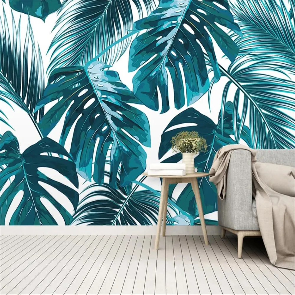 

Milofi custom 3D wallpaper mural Nordic modern minimalist new tropical plant turtle background wall living room bedroom decorati