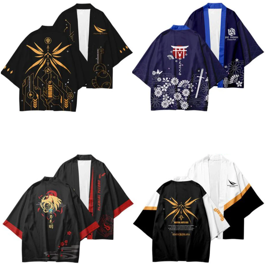 Anime Honkai Impact 3rd Cosplay Costume Fu Hua Kiana Kaslana Yae Sakura Raiden Theresa Japanese Kimono Cardigan Shirt Coats