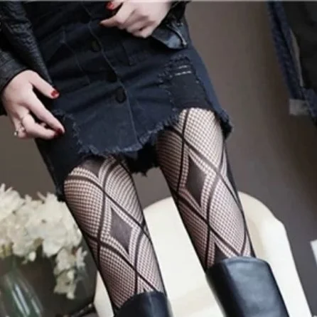 Night Sexy Pantyhose Plus Size Women Underwear Fishnet Thigh High Tights Female Exotic Mature Ladies Black Hosiery Dropshipping