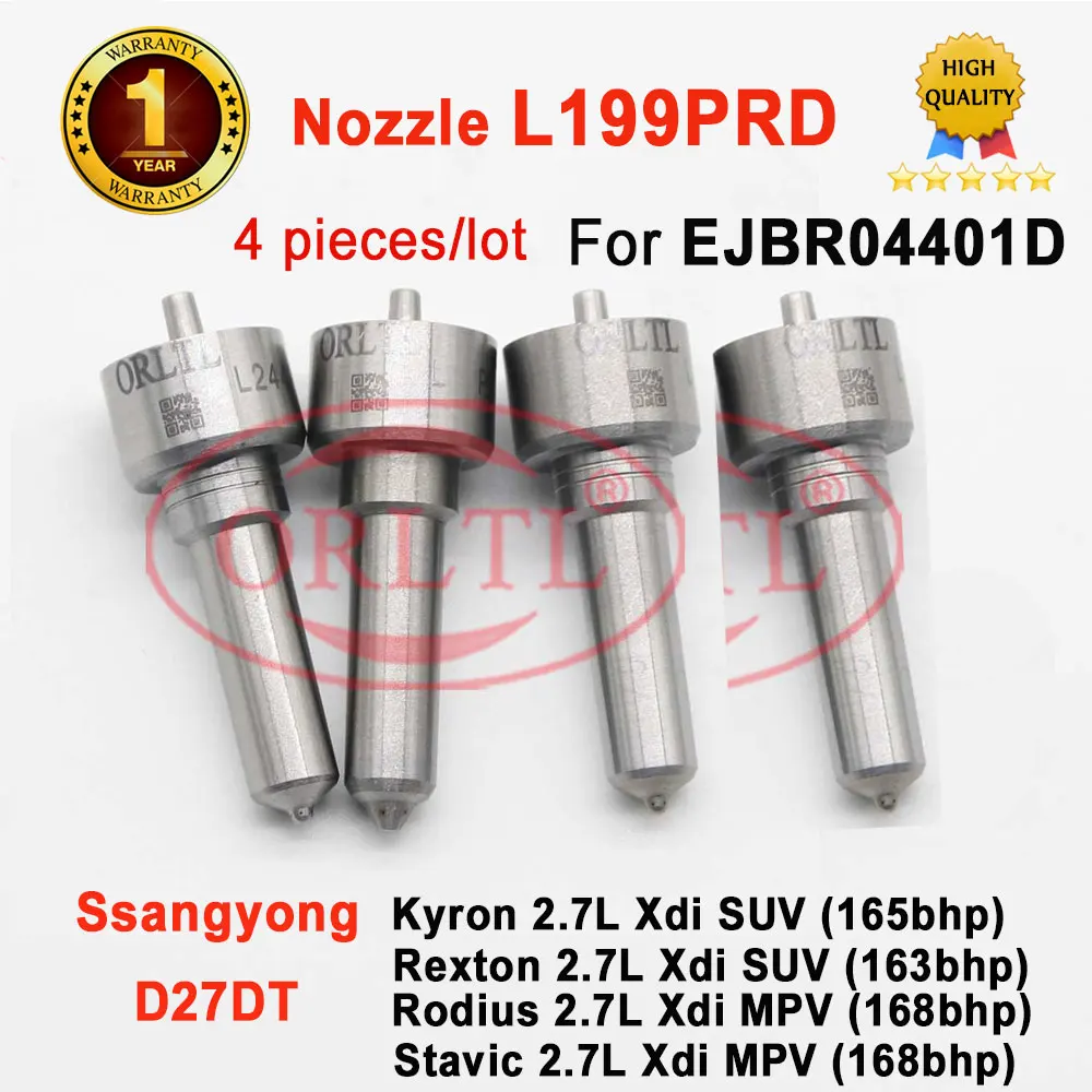 4 pieces/lot A6650170221 L199PRD Diesel Fuel Injector Nozzle Sprayer L199PBD For DELPHI INJECTOR