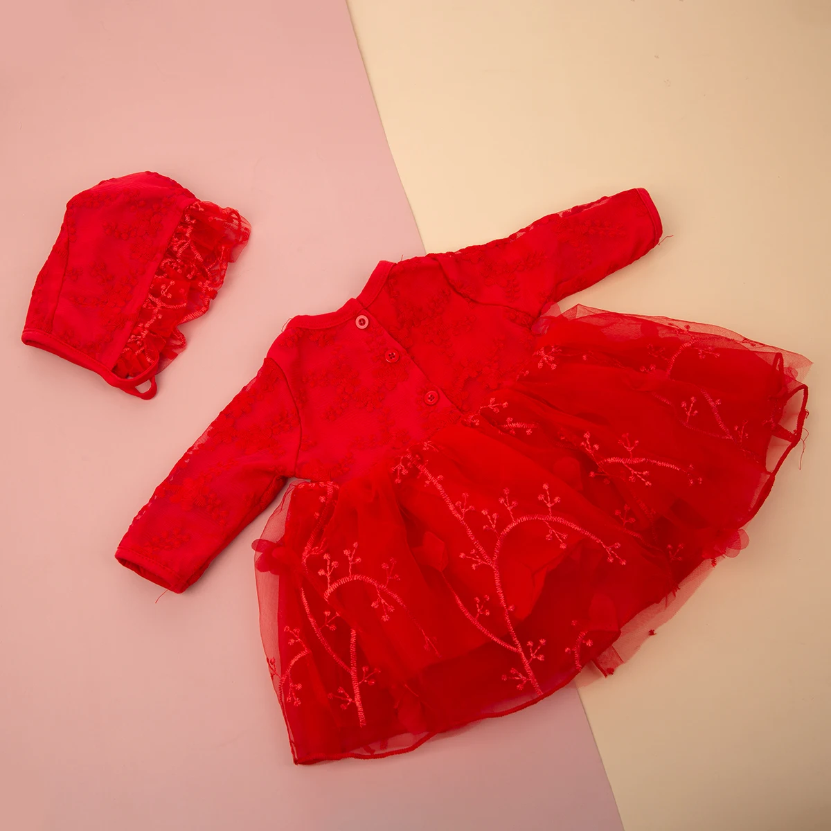 Red Dress Suit For 23-24 Inch Reborn Dolls 3 pcs or 2 pcs New Baby Clothes Reborn Baby Doll Accessories