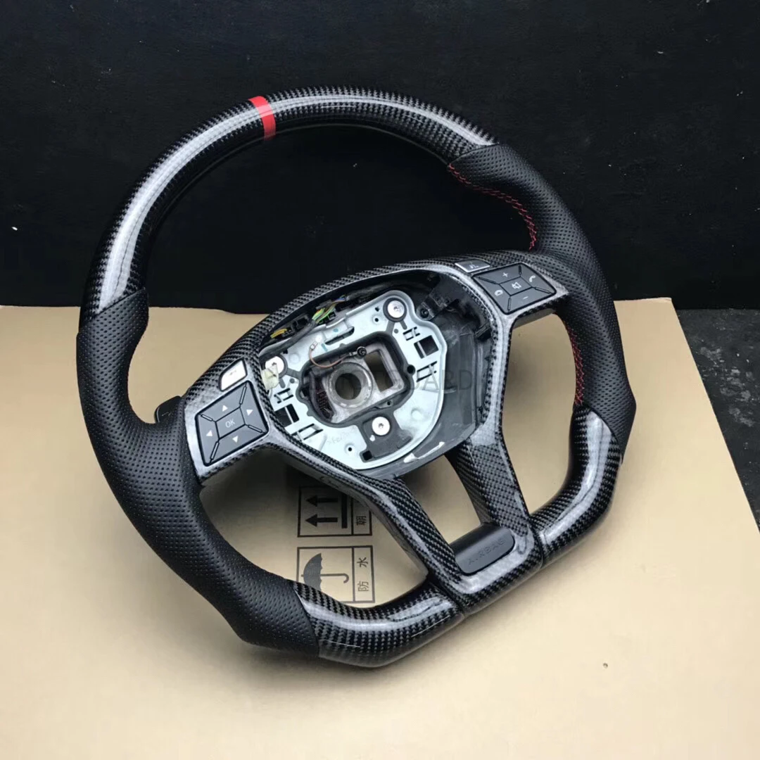 New Refit Carbon fiber Leather steering wheel For Mercedes Benz GLA GLC GLE CLA AMG GLK GLS 2004 2017 2008 2007 2019 2013 2009..