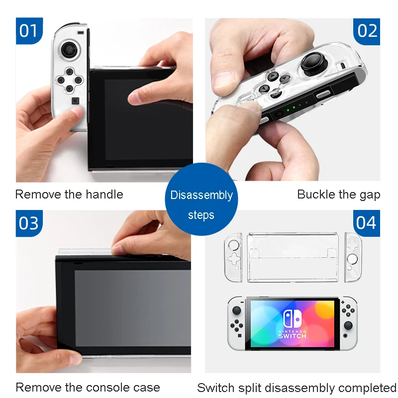 HAIFVA Protective Case Shell for Nintendo Switch OLED TPU Transparent Protector Case for Nintend OLED Game Accessories