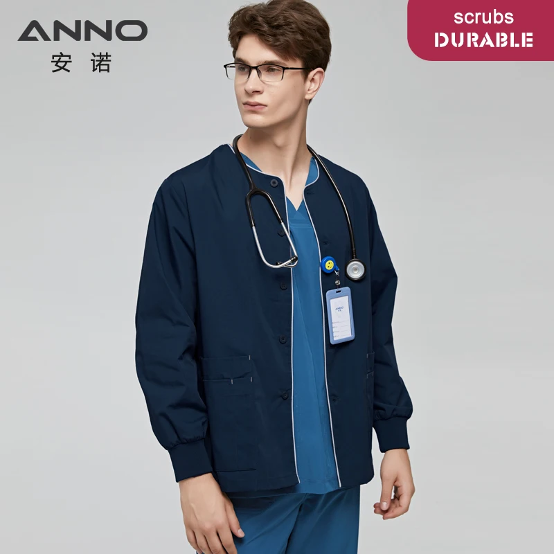 Veste à manches longues en screxcentrazole, tenue d'infirmière, chemise de médecin, uniformes du personnel infirmier hospitalier, vêtements de travail d'automne et d'hiver