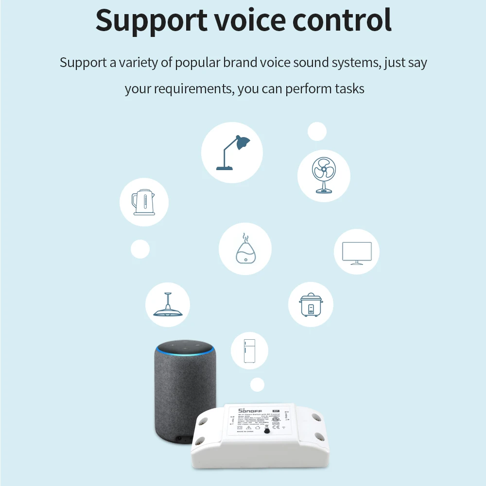 Беспроводной настенный выключатель Sonoff для умного дома, RF 433 МГц, с дистанционным управлением, для автоматизации дома/интеллектуального Wi-Fi для смартфонов Iphone
