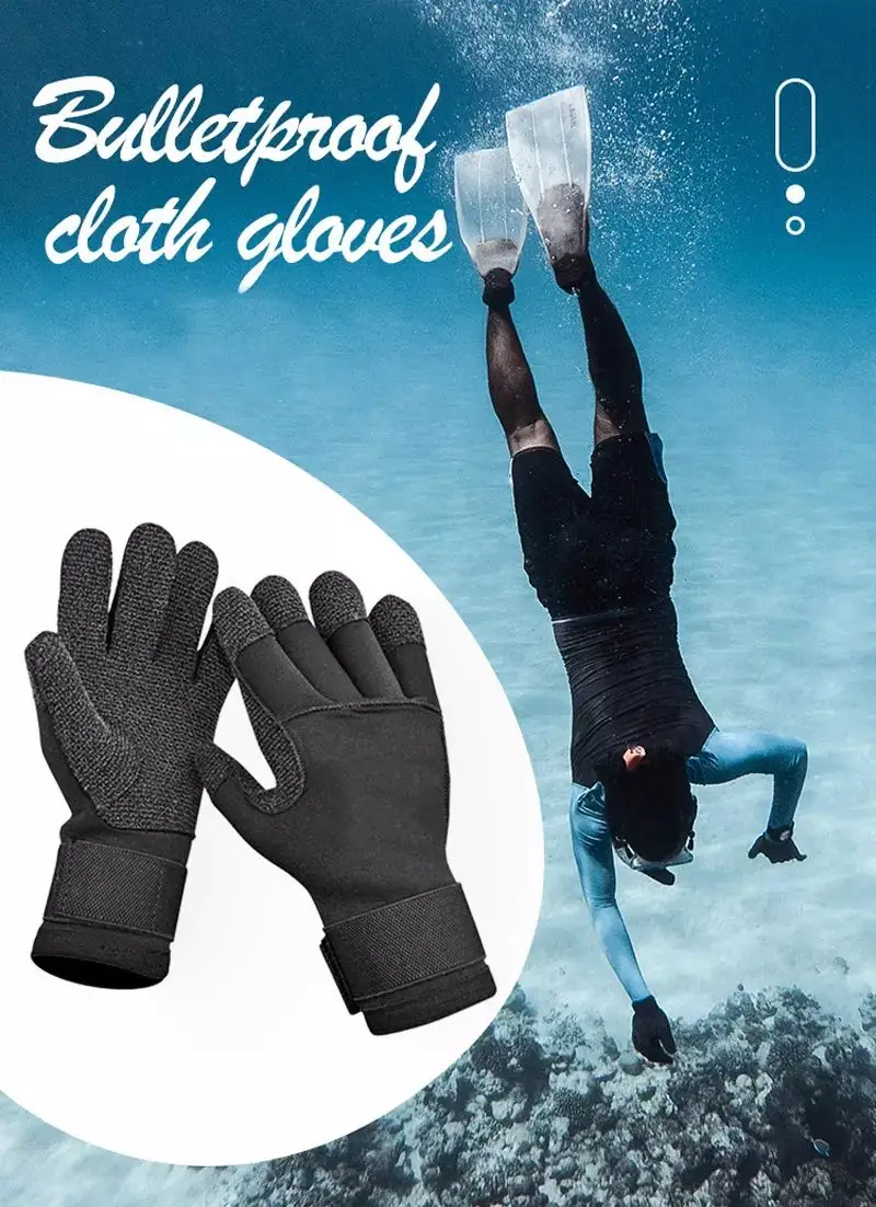 

5MM Kevlar Diving Glove Warm Non-slip Scratch Proof Neoprene Wetsuit Gloves For Underwater Spearfishing Hunting Swim Scuba Surf