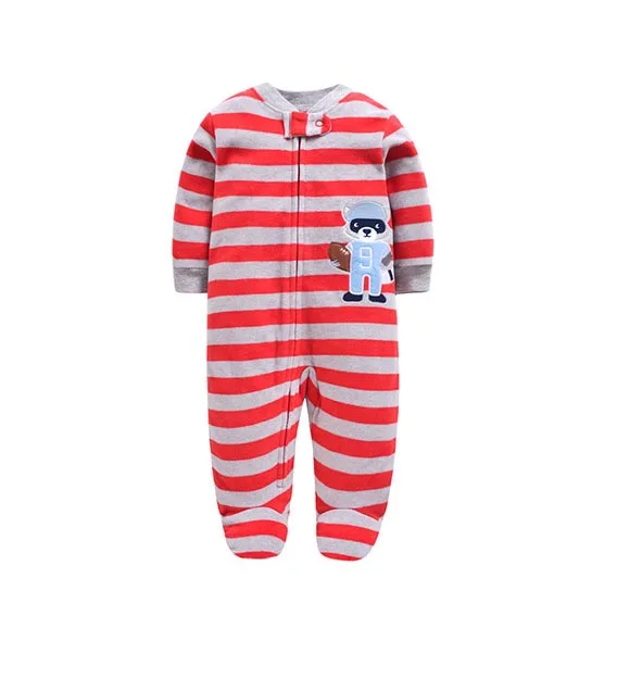 Newborn Baby Rompers 2019 Fall Winter Fleece Warm Little Brother Sister All Star Footed Baby Pajamas Infant jumpsuits Sleepwear