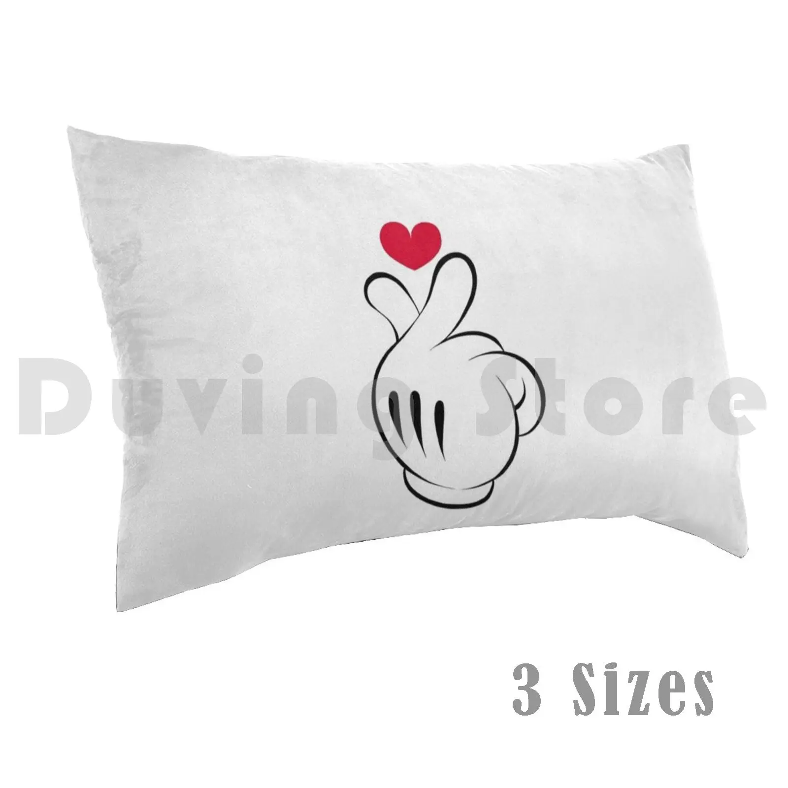 Korean Mickey Heart Pillow Case Printed 50x75 Korean Heart Mickey Cute Kawaii K Pop Idol Heart Child