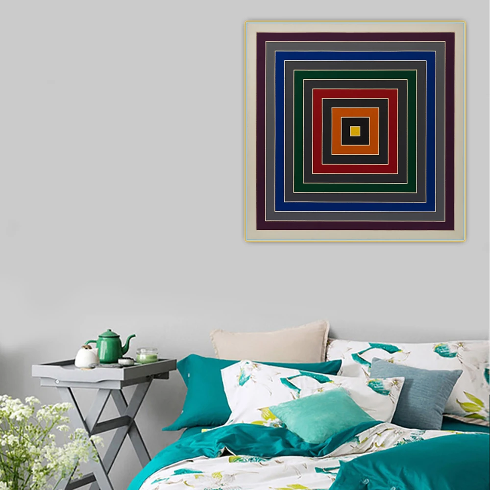 Frank Stella《Gray Scramble》Minimalism Canvas Oil Painting Artwork Poster Picture Wall Hanging Decorations Home Living Room Decor