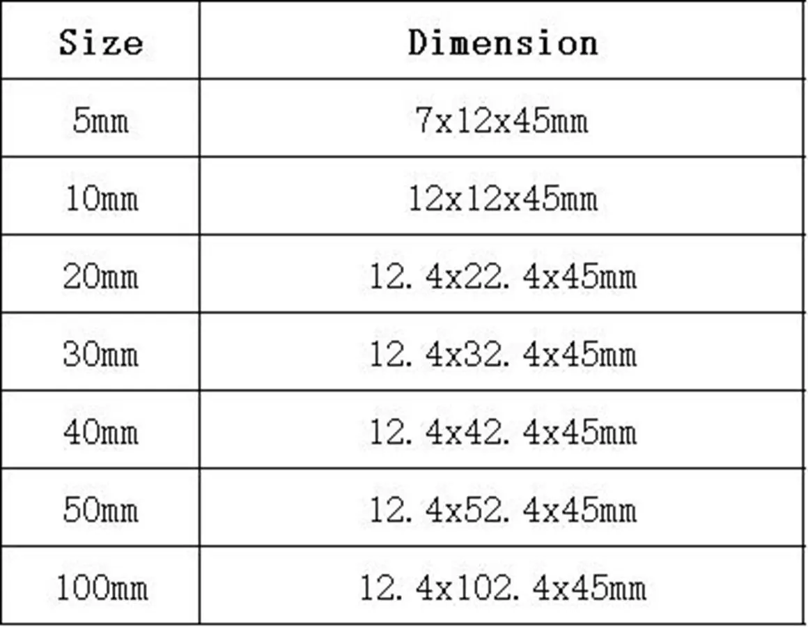 Spectomètre cellulaire en verre optique, 1 pièce, 5/10/20/30/40/50/100mm, largeur intérieure 10mm, Type 751