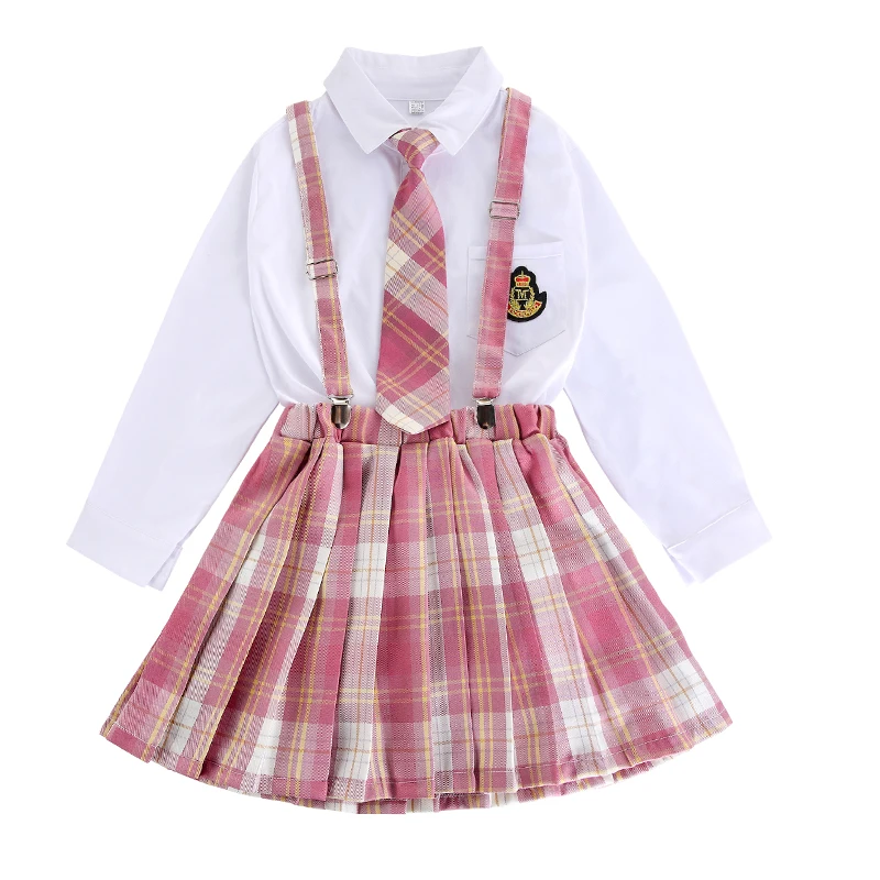 Girl\'s Summer High Waist Pleated Skirts Plaid Skirts Women Dress For JK School Uniform Students Cloths