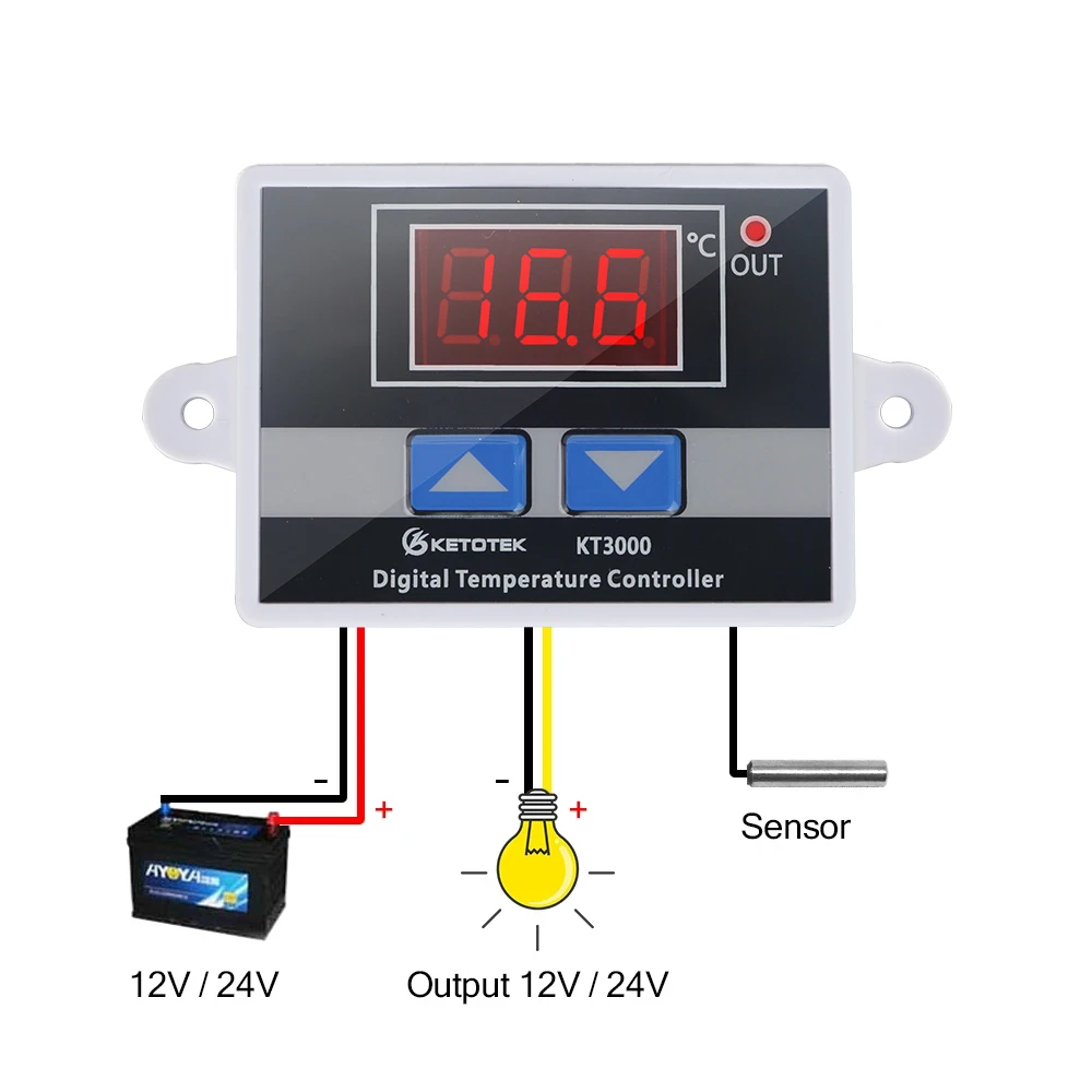 AC 220V 12V 24V 10A -50~110C Intelligent Digital Thermostat LED Temperature Controller Regulator Switch For Incubator NTC Sensor