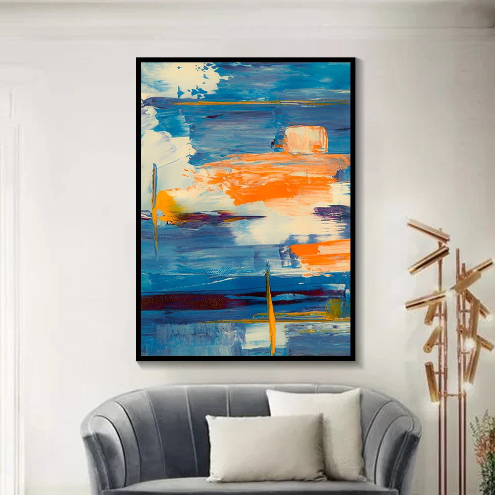 Modern Minimalist Abstract Wall Art Print Oil Painting Colorful Posters and Prints Wall Picture