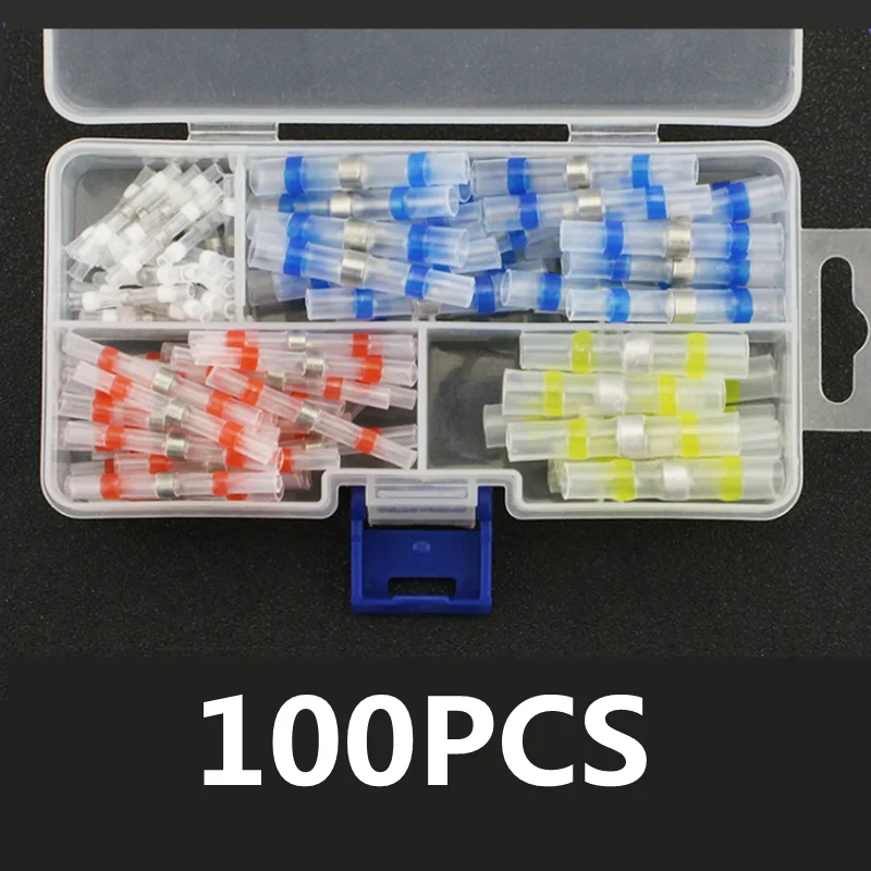 10-200pcs Thermal Shrinkage Electrical Car Wires Connector Solder Extrusion Terminals Block Cable Termination Wireway Clamping