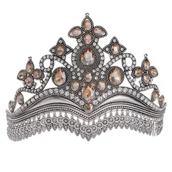 Women's Crystal Crown With Metal Tassel Ethnic Dance Headdress