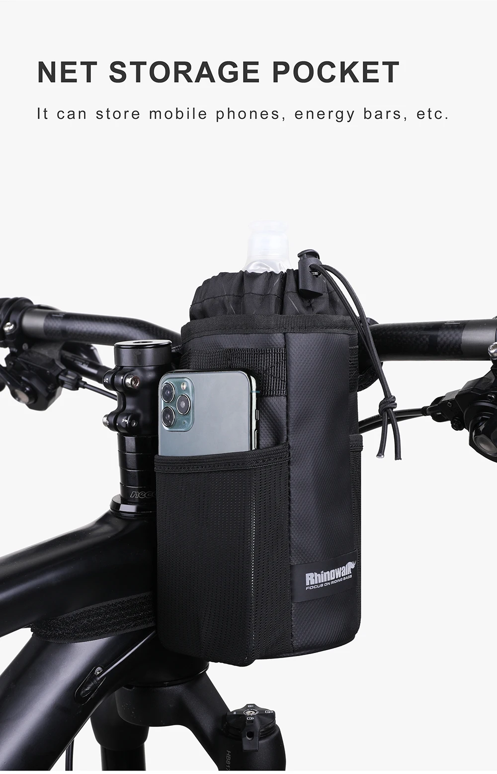 Rhinowalk Fahrrad Tasche Fahrrad Wasser Flasche Tasche Beutel Bike Zubehör Lenker Werkzeug Tasche Touring Pendeln Isolierte Tasche – Detail 6