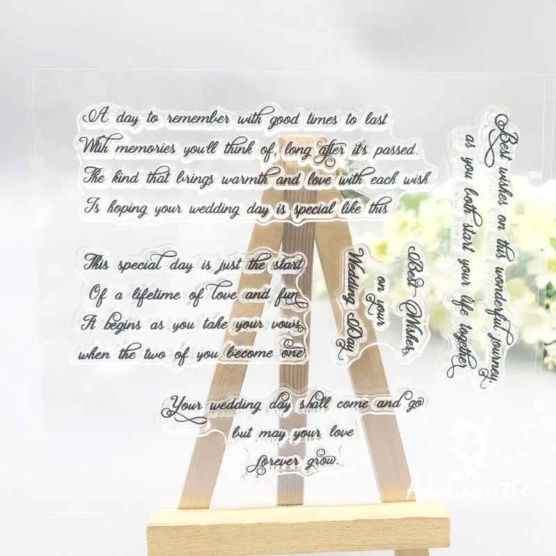 Alinacutle CLEAR STAMPS Wedding Sentiments Scrapbooking Card Album Paper Craft Rubber Roller Transparent Silicon