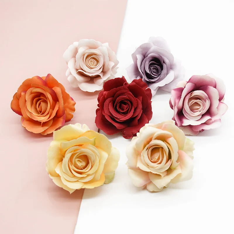 10 Stück künstliche Blumen Großhandel Heimdekorationszubehör Blumenwand Hochzeitsbrosche Scrapbooking DIY Süßigkeitenbox Girlande – Detail 1
