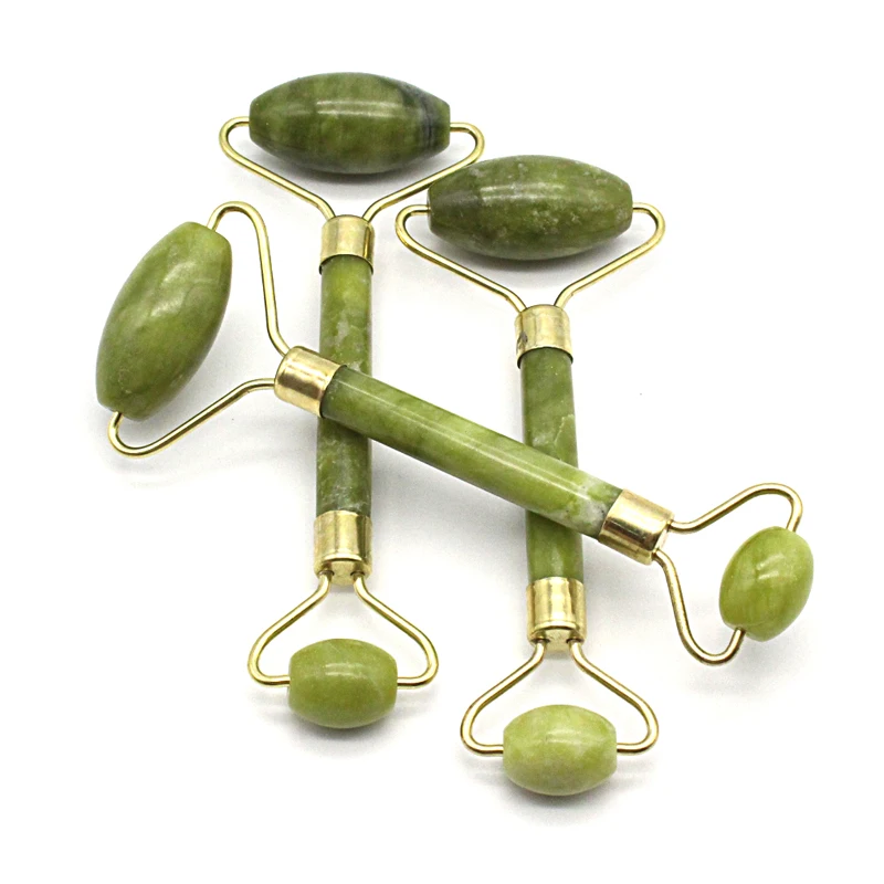 Natural Facial Jade Push Massageador Massage Tool Face Massager Skin Care Natural Jade Roller Double Head Facial Face Lift Tools