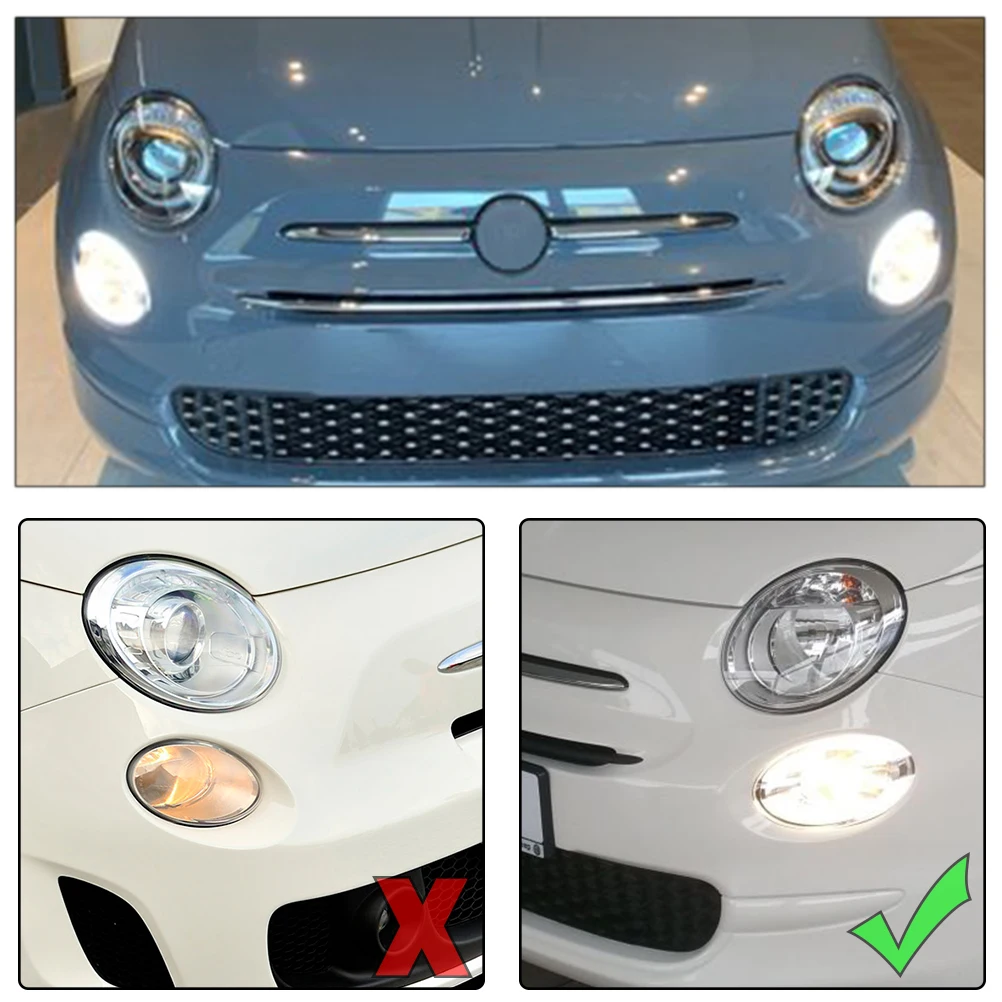 2x Led Daytime Running Light Car Bulbs 580 DRL Canbus No Error For Fiat 500 2007 2008 2009 2010 2011 2012 - on White 6000K