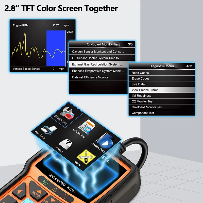 FOXWELL NT301 OBD2 Scanner Check Engine Code Reader Professional ODB2 OBD2 Automotive Scanner Car Diagnostic Tools PK ELM327