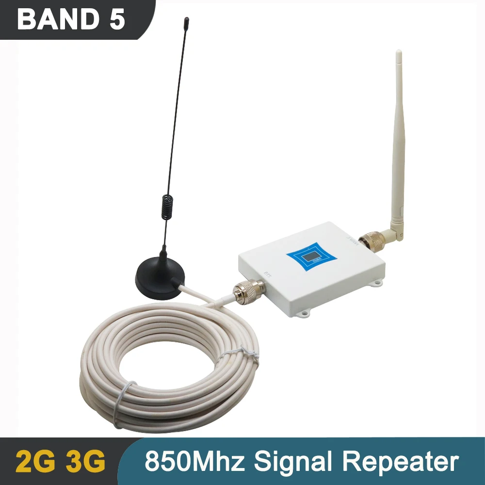 850Mhz Cell Phone Signal Repeater Set Band5 3G CDMA Mobile Phone Cellular Signal Range Extender Booster Amplifier with Antenna