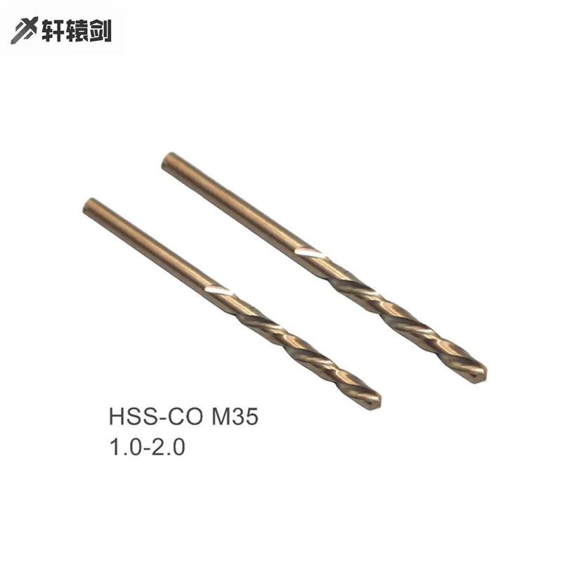 10 шт. 1,0 1,1 1,2 1,4 1,5 1,6 1,7 1,8 1,9 2 мм HSS-CO M35 кобальтовая сталь с прямым хвостовиком сверла для нержавеющей стали