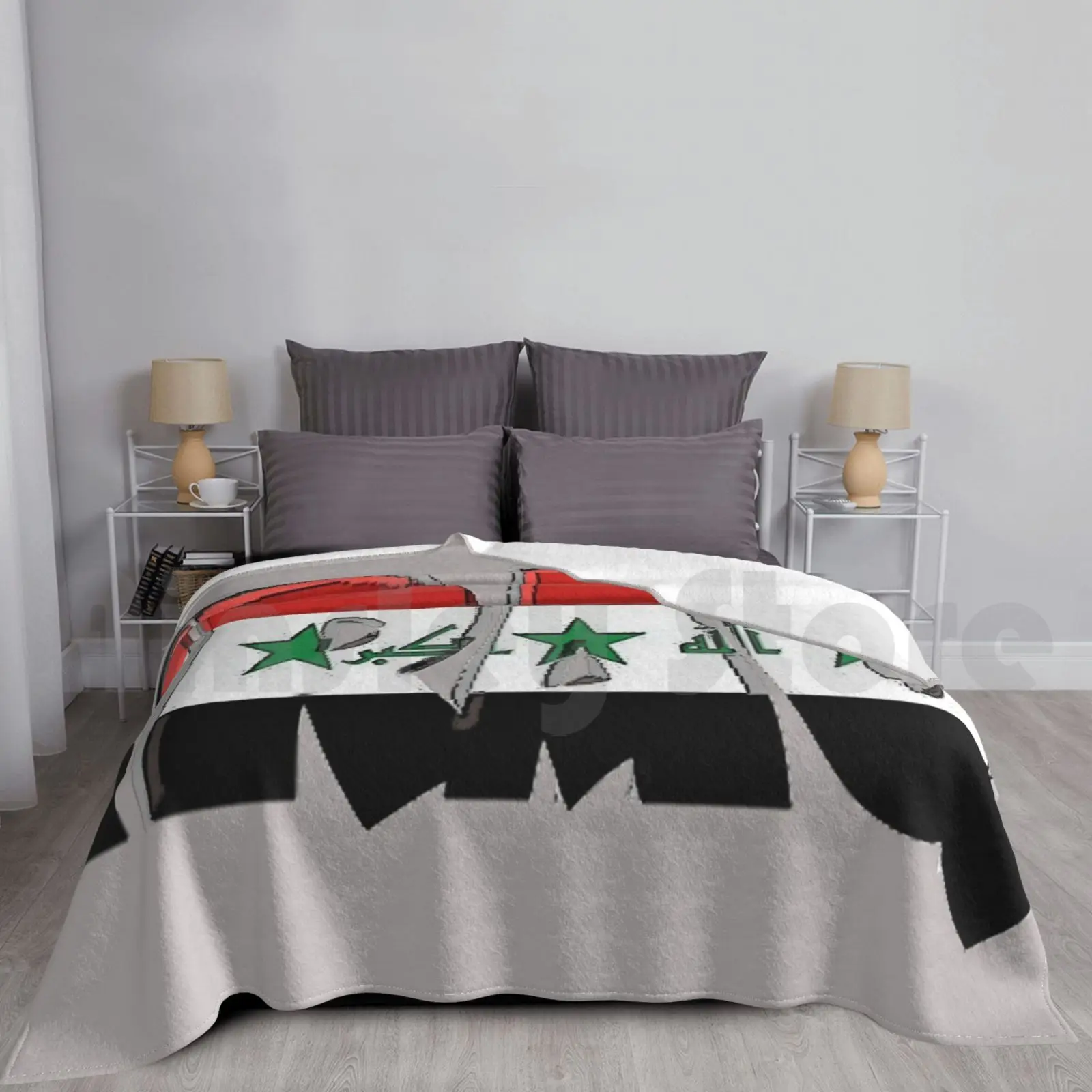 Iraq Font With Iraqi Flag Blanket Fashion Custom 1400 Pakistan Iran Iraq Iraqi Turkey Israel