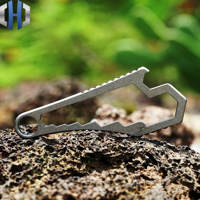 Titan Đa Năng Tiện Ích Móc Khóa Vòng Dụng Cụ Mở Vít Vặn Vít Cờ Lê Di Động Công Cụ EDC