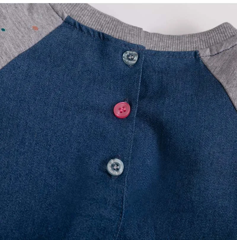 Merk Kwaliteit Terry Katoen Denim Jean Kinder Kleding Prinses Casual Jurken Voor Meisjes Baby Meisje Kleding Jurk Eenhoorn