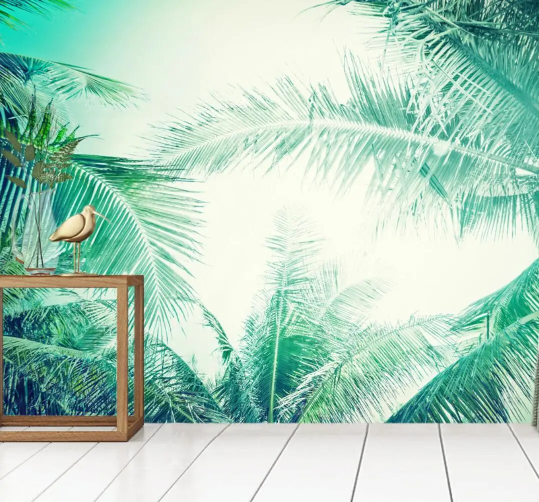 

Custom Wallpaper Southeast Asia Coconut Tree Mural Home Decor Living Room Bedroom Leaf Branch Mural Background wall 3d wallpaper